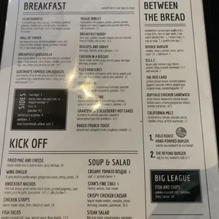 Brunch menu