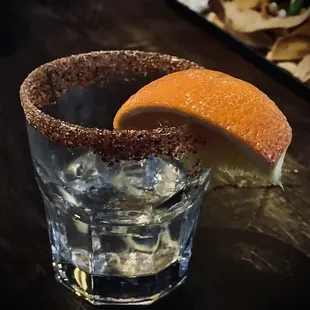 Tequila on the rocks w/ tahinr