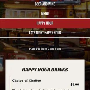 Happy Hour QR menu