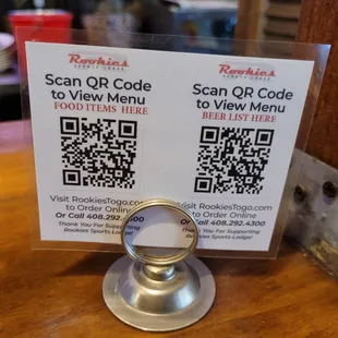 scan qr code to view menu