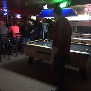 Pool tables way to close to other tables. Need to rearrange.