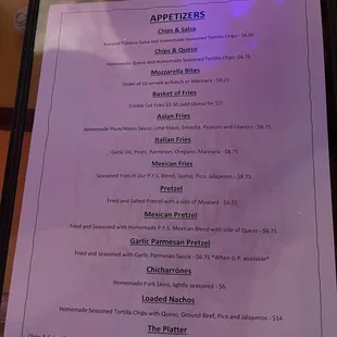menu