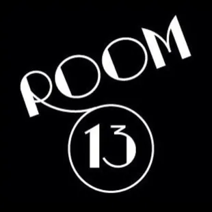 the room 13 logo on a black background