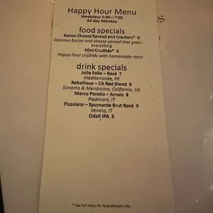 menu