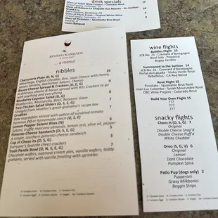 Menu + happy hour menu