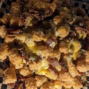 Bacon and Cheese tots...sooo good, especially with the queso!