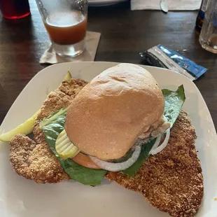 Breaded pork tenderloin sandwich perfection