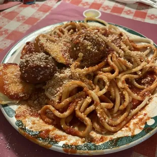 Ravioli and spaghetti