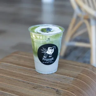 Oogie Boogie   Our classic matcha latte paired with nutty notes of black sesame, topped with fresh black sesame powder.