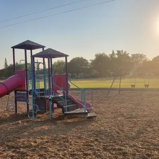 Younger kids slides and swings
