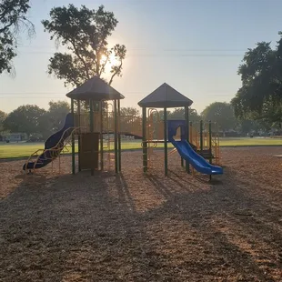 Slides and jungle gym