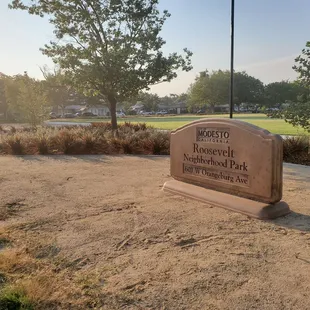 Roosevelt Neighborhood Park sign