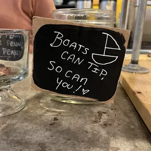 Cute sayings on tip jar
