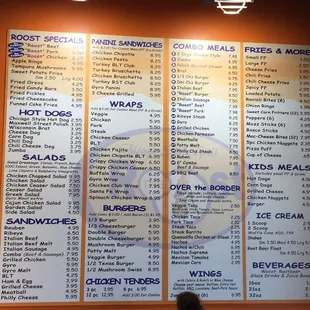 The menu hangs above the register. Simple enough.
