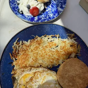 New York City Special and Biscuit with cream and berry