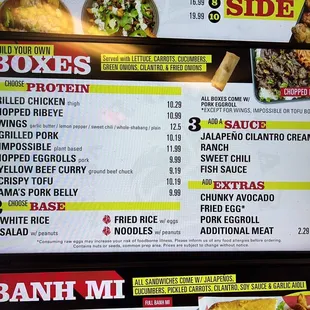 Boxes menu as of 5/11/23