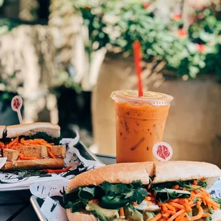 Avocado Banh Mi and Crispy Tofu Banh Mi with Thai Tea @camillewandering