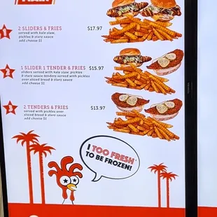 Main meals and prices