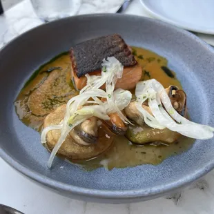 Poached salmon