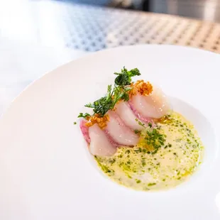 SCALLOP CRUDO | leche de tigre | citrus salad | nouc cham
