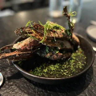 a bowl of food on a table