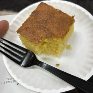 Free piece of peach cake!