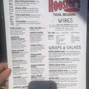 menu