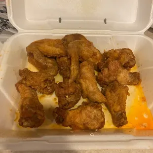 Medium wings extra wet (which I did get a 2 oz container of medium sauce)