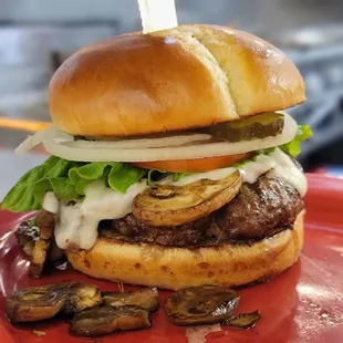 Mushroom Swiss Burger