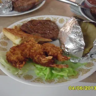 Surf and turf every forth saturday of each month.