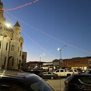 a view of a clock tower