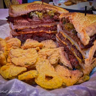 King Brisket Burger, Fried Pickles