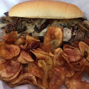 Smoked Rib Eye Cheesesteak Sandwich