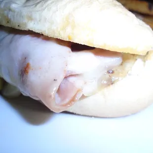 Ham &amp; Swiss Stacker, close-up.