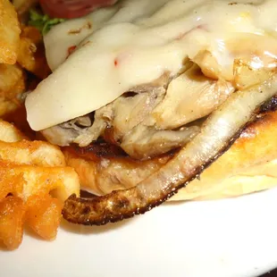 Rooster Burger Barn, close-up.