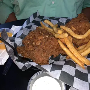 2 piece fried chicken meal. Very good.