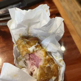 This is a monstrosity my brother took a bite out off this and he good sick and all they did was put the chicken wing on there shelf