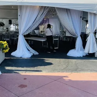 Outside the event tent