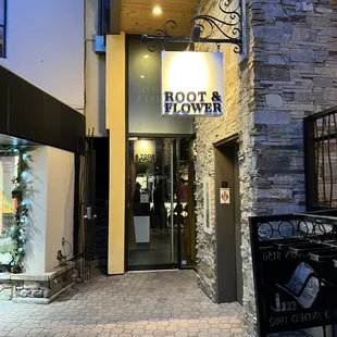 the entrance to the store