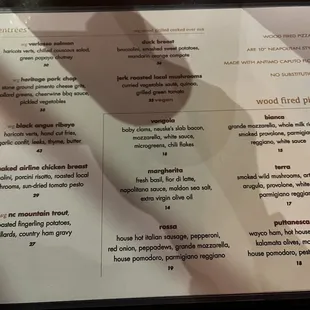 Dinner menu, March 2023