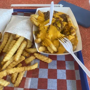 Fries and Chile cheese fries