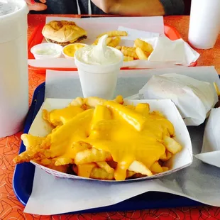 #3 with cheese fries and large drink