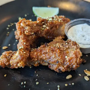 Duck wings, just okay. Instagram: TianTianEats