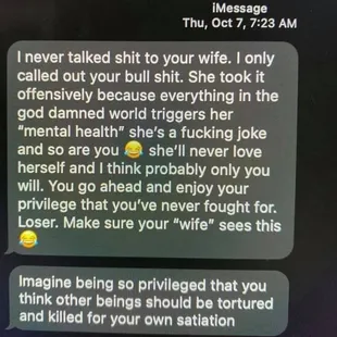 Screenshot of conversation