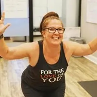 One of the greatest! Nina! Smiling in utkatasana! A smile will take you a mile in this pose!