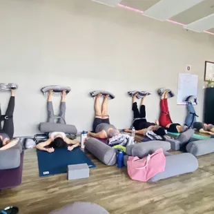Legs up the wall restorative yoga
