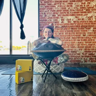 Practicing my handpan before class (restorative with extended savasana &amp; handpan as you tune out to tune in)