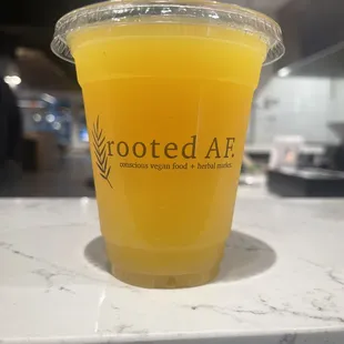 a cup of orange juice