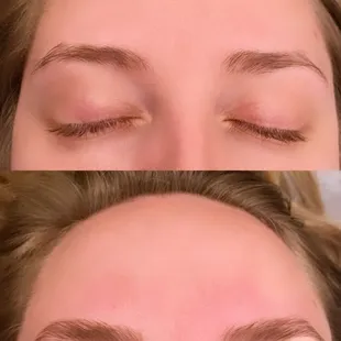 Before and After Brow Lamination