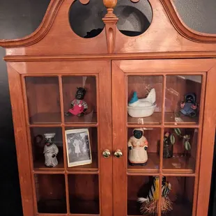 Vitrine displaying historical artifacts